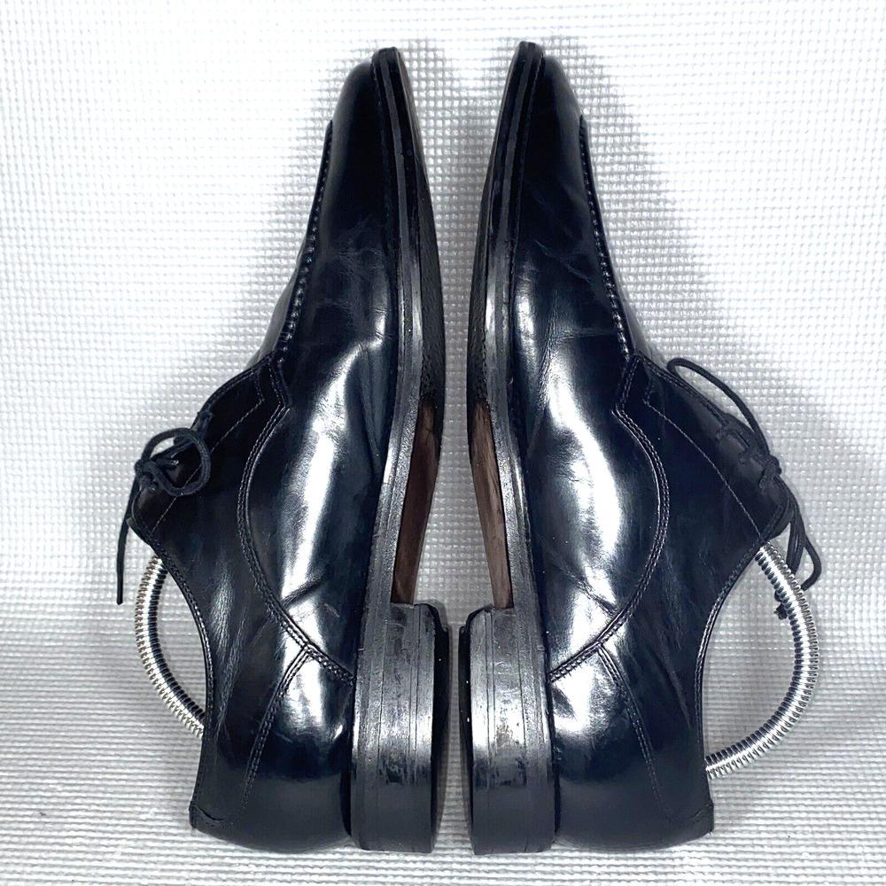 Cole Haan Oxford Black Leather Square Toe Stitched Lace Up Dress Men's 10 1/2 M - Picture 7 of 9